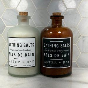 Aster & Bay-All Natl/Vegan Bathing Salts-Blk Spruce+Juniper & Bergamot & Vetiver